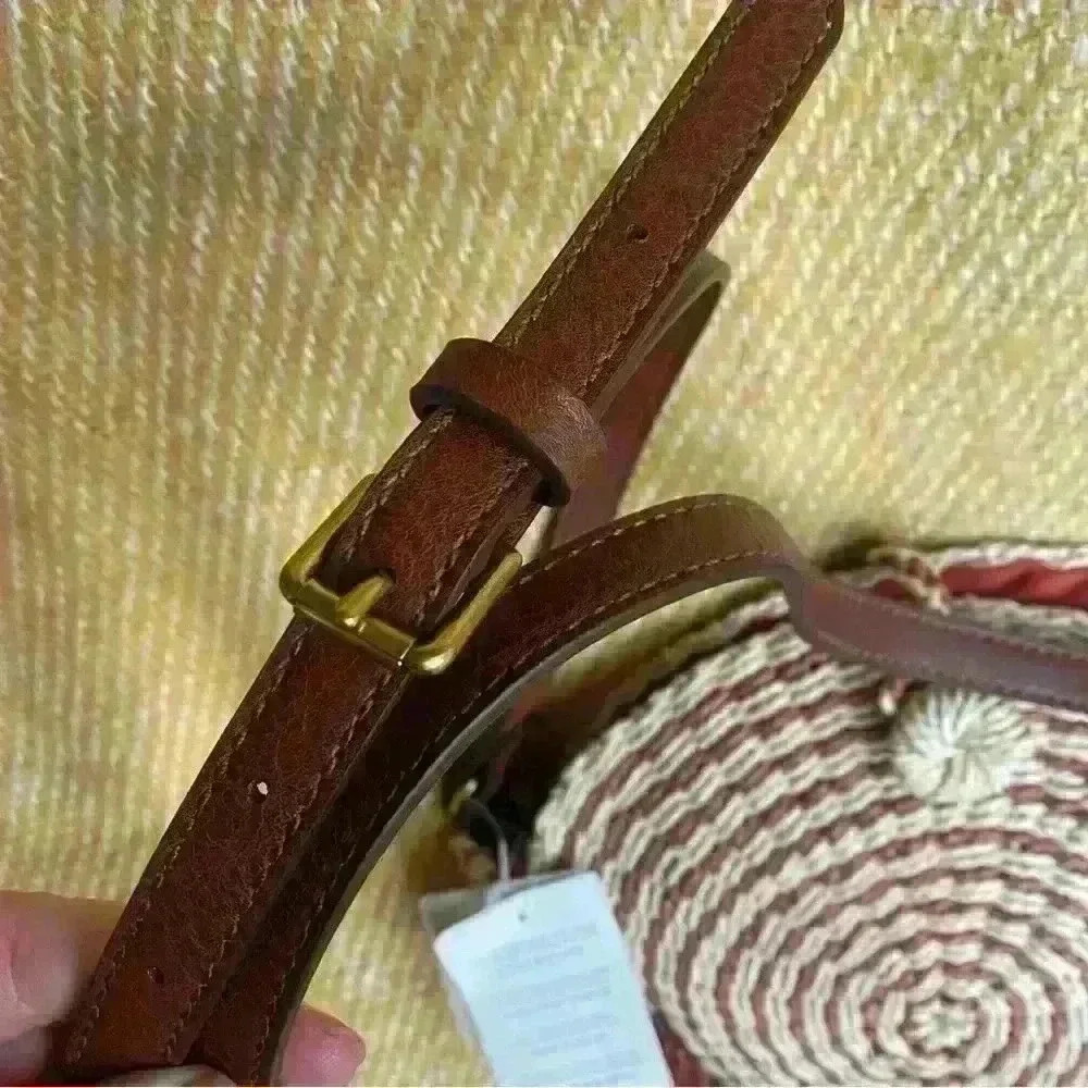 NWT Fossil Faye Baked Clay Round Straw Boho Crossbody - Picture 10 of 12